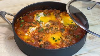 TAJINE DE BOULETTES DE VIANDE HACHÉE À LA POÊLE 🍳 Facile et rapide 👩🏻‍🍳 Deli Cuisine [upl. by Ardnassak]