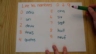 Mathématique  lire et écrire les nombres de 0 à 9 avec des lettres [upl. by Bartholemy]