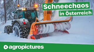 Winterdienst in Österreich mit Fendt Traktoren  Schneechaos 2019  Lener Hackgut GmbH [upl. by Leiad]