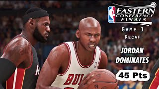 LEBRONs HEAT vs JORDANs BULLS Game 1 Recap JORDAN dominates the Heat with 45 pts GAME 2 TOM [upl. by Hsital]