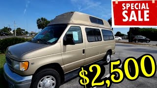 Camper Van FOR SALE 2500  Cheap amp Affordable HIGH TOP Van [upl. by Llehcar]