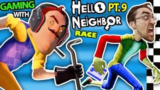 HELLO NEIGHBOR vs ME BASEMENT RACE CHALLENGE IRL GAMING Alpha 3 SECRETS REVEALED FGTEEV Part 9 [upl. by Gladstone358]