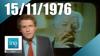 20h Antenne 2 du 15 novembre 1976  Jean Gabin est mort  Archive INA [upl. by Kipton]