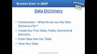 Learn SAP ABAP  SE11 Data Dictionary  Introduction [upl. by Xyla]