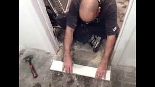 How To Install A Doorway Marble Threshold   BASEMENT DIY [upl. by Hgielyk]