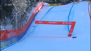 Aleksander Aamodt Kilde Horror Crash Wengen [upl. by Ellirpa]