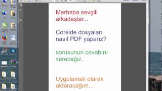 corelde sayfayı pdf yapma nasıl olur [upl. by Venice]