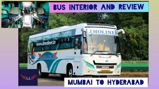 MUMBAI TO HYDERABAD LIMOLINER TRAVELSAC SLEEPER COACH BUS INTERIOR amp REVIEW [upl. by Bradeord]