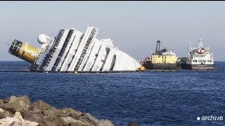 Itália Começa a recuperação do Costa Concordia [upl. by Aennil]