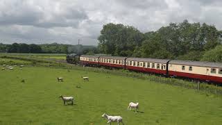 70000 and 40013 on the “Welsh Marches Whistler” Railtour Saphos Trains 08062022 [upl. by Nyladnek]