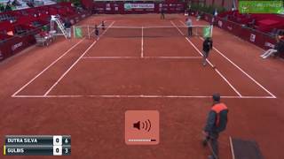 Gulbis vs DutraSilva Drama  Funny Moments  R1 Bordeaux Challenger 2018 [upl. by Karola]