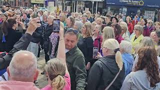 LOCAL VOCALS FLASHMOB in Lytham Square SIT DOWN by JAMES 7th July 2024 [upl. by Cotterell331]