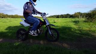 Pit Bike Stoppie Fail  Slow Motion  Superstomp 120 [upl. by Ahsilla]