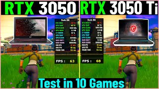 RTX 3050 vs 3050 Ti  Laptops Test in 10 Games  Tech MK [upl. by Notanhoj]