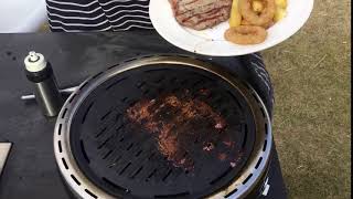 Ribeye steak on the cookshop Portable Charcoal BBQ Grill [upl. by Kamal]