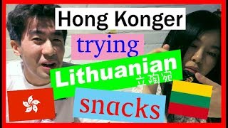 Hong Konger trying LITHUANIAN SNACKS  Frances in Lithuania [upl. by Littlejohn168]