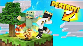 Destroying My Little Brothers Minecraft OneBlock 🤣 [upl. by Aldred570]