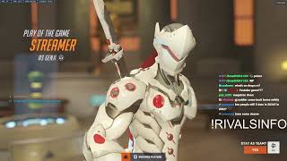 POTG FASTEST GENJI IN THE WORLD NECROS GENJI OVERWATCH 2 SEASON 11 GAMEPLAY [upl. by Joash]