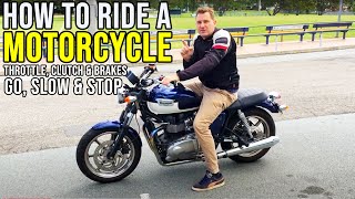 How To Ride A Motorcycle  Clutch Control and Brake  Take Off and Stop [upl. by Nabroc674]