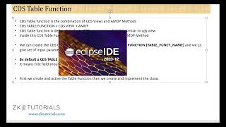 14 SAP CDS Table Function  SAP ABAP On HANA [upl. by Acisej867]