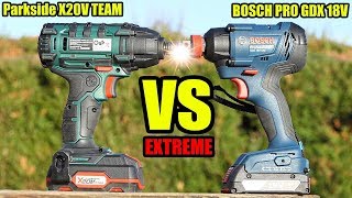 PARKSIDE PDSSA 20LI VERSUS BOSCH GDX 18V180 Professionnal visseuse à chocs impact driver [upl. by Eseeryt]