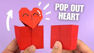 Origami Heart Surprise Box how to make origami pop out heart box [upl. by Tarryn]