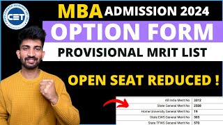 MBA College Seats Reduced  MBA Cap Round 1 Option Form Filling 2024 [upl. by Ursala]