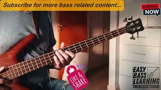 Slap Bass Line with Ghost Notes and other techniques and Tabs on Screen [upl. by Anedal]