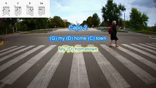 My Hometown by Bruce Springsteen play along with scrolling guitar chords and lyrics [upl. by Hauck]