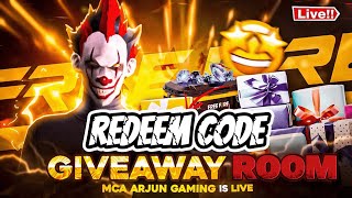 Free fire giveaway  Redeem code giveaway  Arjun is live freefirelive freefiretelugu [upl. by Nauqed]