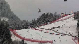 Hahnenkammrennen Kitzbühel 2011 Flugshow Gesamt [upl. by Goddord796]