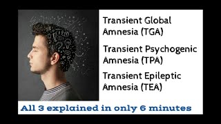 Amnesia TGA TPA TEA  Fully explained  Medicine Concept [upl. by Younger]