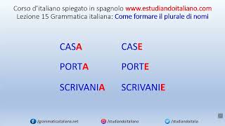 Il plurale dei nomi italiani  Lezione 15 – Unita 4  grammatica italiana  corso di italiano [upl. by Dudley168]