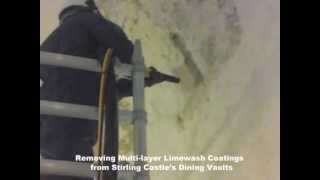 Spongejet Removes Multilayer Limewash Coatings from Stirling Castle [upl. by Nos]