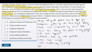 USMLE S2CK Uworld Gynae case 51Sheehan syndrome [upl. by Gavin]