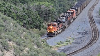 A BNSF coal train fighting the grade climbing up Soldier Summit [upl. by Silera156]