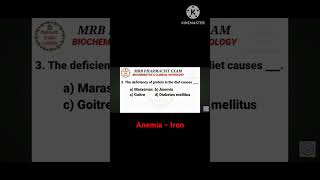 Rrb pharmacist exam Biochemistry  Protein deficiency disease  Marasmus  Kwashiorkar [upl. by Orips]