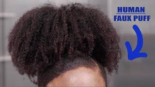 MOST Undetectable DIY 4C HUMAN HAIR DRAWSTRING AFRO Puff CHEAP EASY HUMAN HAIR DRAWSTRING PONYTAIL [upl. by Aihpled]