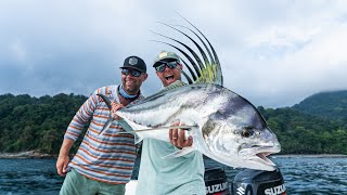 Rooster fish fishing paradise at the Darien lodge chasing monsters on the fly in paradise [upl. by Lindley]