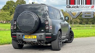 Land Rover Defender V8 P525 Quicksilver  REVIEW on AUTOBAHN [upl. by Okimuy603]