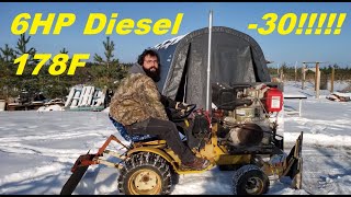 6HP 178F Diesel Engine Winter Cold Start [upl. by Meil]