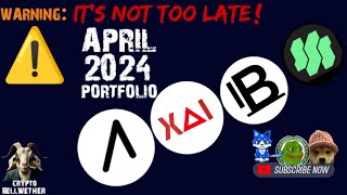 TIME SENSITIVE Explosive Crypto Portfolio APRIL 2024 AIOZ XAI SUPER BASEDAI PEPE WIF amp TOSHI [upl. by Nortyad]