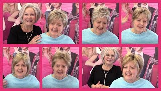 Toppers and Wigs for Lauries Short Blond Hair Official Godivas Secret Wigs Video [upl. by Alethea486]