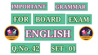 SET  01  Q42 ENGLISH  CLASS X  IMPORTANT GRAMMAR FOR BOARD EXAM NCERTCBSE [upl. by Goody]