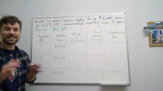 Amortization Table by hand [upl. by Ashely]