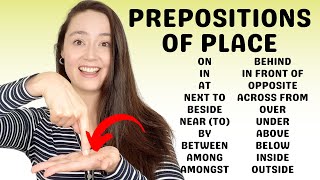 PREPOSITIONS OF PLACE  in on at by above over behind among opposite across between [upl. by Ieso]