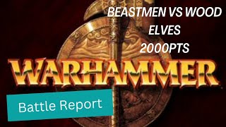 Warhammer Battle Report Beastmen vs Wood Elves 2000pts [upl. by Quenby]