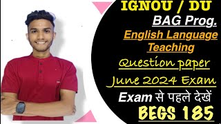 BEGS 185  Important question  English language teaching  IGNOU DU [upl. by Miof Mela21]