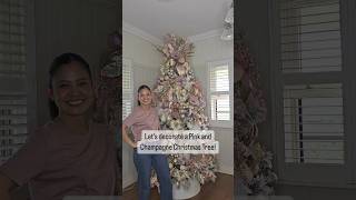 How to decorate a Pink and Champagne Christmas Tree  Elaborate Princess Theme Christmas Decorations [upl. by Mortimer]