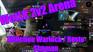 World of Warriorcraft  Affliction Warlock 2v2 Arena  WotLK [upl. by Manvell80]